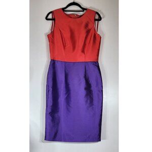 Mac Duggal Color Block Sleeveless Cocktail Dress, Red & Purple, Womens Size 12